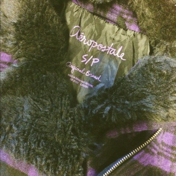 Aeropostale purple/black plaid coat - Picture 8 of 8